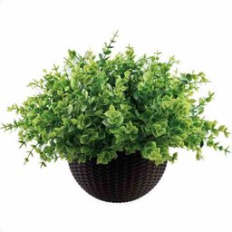 Kit 5 galhos de folhagem eucalipto artificial para enfeite Cor:Verde - 4