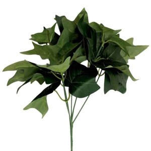 Kit 15 maços de folhagem artificial para muro inglês hera verde Cor:Verde