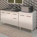 Ver imagem 2 de Balcao Pia 120cm e Multiuso 2 Portas 70cm Branco Mobbs