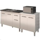 Ver imagem 1 de Balcao Pia 120cm e Multiuso 2 Portas 70cm Branco Mobbs