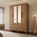 Ver imagem 7 de Conjunto de Quarto Casal Ouro Freijó 4 Portas de Bater Cômoda Cama Mesas Finestra