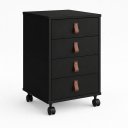 Ver imagem 6 de Gaveteiro com Rodinha Quarto Escritório 4 Gavetas Multiuso:preto