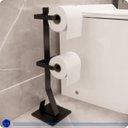 Ver mais imagens de Porta Papel Higiênico Piso Chão Duplo Estilo Moderno Lavabos Banheiros Anti Ferrugem Base Silicone