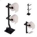 Ver imagem 2 de Porta Papel Higiênico Piso Chão Duplo Estilo Moderno Lavabos Banheiros Anti Ferrugem Base Silicone