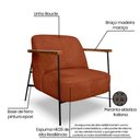 Ver imagem 3 de Kit 2 Poltronas Decorativa Eros Linho Bouclê com Base de Ferro Preto Ssx Multicoisas Marrom