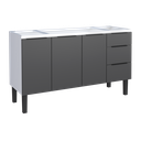 Ver imagem 1 de Gabinete Armário Cozinha Jupter 1.50 Mt 100% Aço P/ Pia -balção -3 Portas- 3 Gavetas:branco/preto