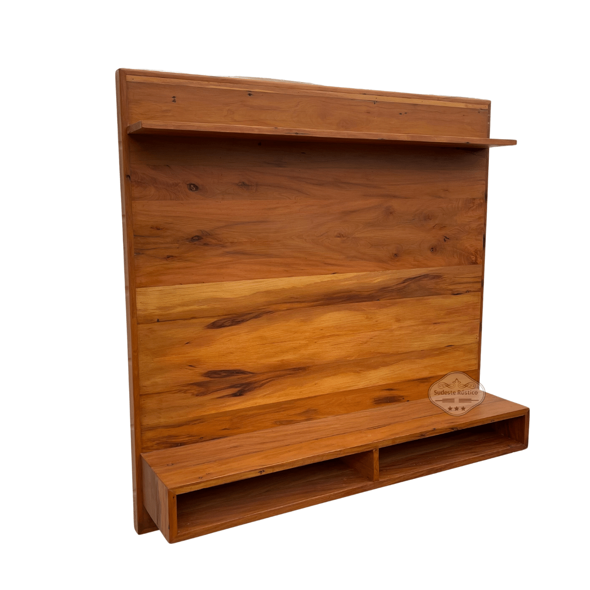 Ver imagem 2 de Painel em Madeira de Demolição 133 X 133 com Prateleira e Nicho Peroba Rosa Sudeste Rústico