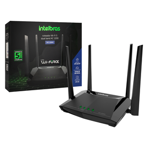 Roteador Wifi 5 Dual Band AC1200 Wi-Force Intelbras W5-1200G Repetidor Wireless 2,4GHZ E 5GHz Portas