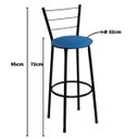 Ver imagem 2 de Banqueta Alta Preta com Encosto Assento Azul Jaddi