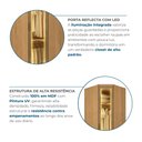 Ver imagem 5 de Guarda-Roupa Modulado Reflecta com LED Canto Oblíquo 7 Portas 6 Gavetas MDF Cairo Marrom/Cinamomo