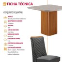 Ver imagem 4 de Mesa de Jantar Eloise 4 Lugares Quadrada MDF Vidro 90cm Grafite Moderna