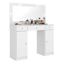 Ver mais imagens de Camarim Penteadeira 3 Gavetas 2 Porta com Led Viena - Branco
