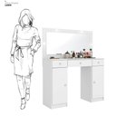 Ver imagem 4 de Camarim Penteadeira 3 Gavetas 2 Porta com Led Viena - Branco