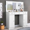 Ver imagem 1 de Camarim Penteadeira 3 Gavetas 2 Porta com Led Viena - Branco