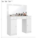 Ver imagem 2 de Camarim Penteadeira 3 Gavetas 2 Porta com Led Viena - Branco
