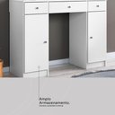 Ver imagem 6 de Camarim Penteadeira 3 Gavetas 2 Porta com Led Viena - Branco