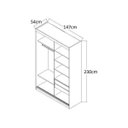 Ver imagem 6 de Guarda-Roupa Solteiro 2 Portas com 1 Espelho MDF 771E1 Marfim Areia Foscarini