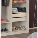 Ver imagem 3 de Guarda-Roupa Solteiro 2 Portas com 1 Espelho MDF 771E1 Marfim Areia Foscarini