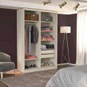 Ver imagem 2 de Guarda-Roupa Solteiro 2 Portas com 1 Espelho MDF 771E1 Marfim Areia Foscarini