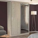 Ver imagem 1 de Guarda-Roupa Solteiro 2 Portas com 1 Espelho MDF 771E1 Marfim Areia Foscarini