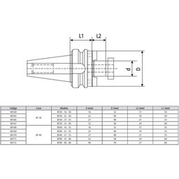 Porta Fresa Combinado Modelo Bt30 - 16 - 50 - Mas 403 Bt/ Din 6358 - 5