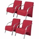 Ver imagem 1 de Kit 4 Poltronas 1 Lugar Vênus Pé Alumínio Vermelho
