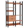 Guarda Roupa Closet Gavetas e Cabideiro Dalla Costa 100% Mdf -freijó/preto Fosco - 2