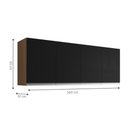 Ver imagem 3 de Armário Aéreo Calion 160cm 4 Portas MDP Porta de Bater Amêndoa Preto