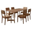 Ver imagem 1 de Mesa de Jantar Caju com 6 Cadeiras Estofadas Sabia Corino Kaki Ornar
