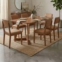 Ver imagem 2 de Mesa de Jantar Caju com 6 Cadeiras Estofadas Sabia Corino Kaki Ornar
