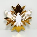 Ver imagem 3 de 10 Chaveiros Divino Espírito Santo 7x7cm Acrílico Espelhado