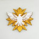 Ver imagem 1 de 10 Chaveiros Divino Espírito Santo 7x7cm Acrílico Espelhado