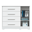 Ver imagem 3 de Cômoda Infantil Charlô Peroba Branco 100% Mdf 1 Porta Lisa