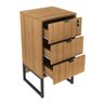 Mesa para Escritório Estilo Industrial em L 1,36m 1 Gaveta Me4157 Tecno Mobili - Amêndoa/preto - 4