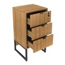 Ver imagem 4 de Mesa para Escritório Estilo Industrial em L 1,36m 1 Gaveta Me4157 Tecno Mobili - Amêndoa/preto