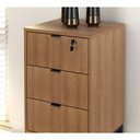 Ver imagem 7 de Mesa para Escritório Estilo Industrial em L 1,36m 1 Gaveta Me4157 Tecno Mobili - Amêndoa/preto