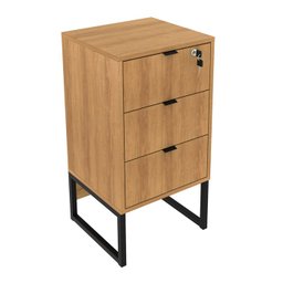 Mesa para Escritório Estilo Industrial em L 1,36m 1 Gaveta Me4157 Tecno Mobili - Amêndoa/preto - 3