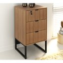 Ver imagem 2 de Mesa para Escritório Estilo Industrial em L 1,36m 1 Gaveta Me4157 Tecno Mobili - Amêndoa/preto