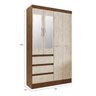 Guarda-Roupa Roupeiro Treviso 4 Portas Legno Naturale Tx Legno Arena Tx com Espelho 197cm 01.43.010.29 - 1