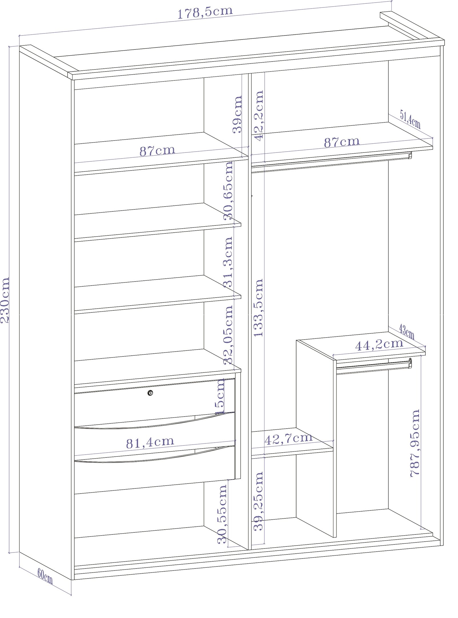 Guarda Roupa Solteiro 2 Portas Espelho MDF Luminum Belmax - 5