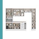 Ver imagem 2 de Cozinha Completa com Balcão Milla Stellar 12 Portas 3 Gavetas MDF Branco Móveis Carraro