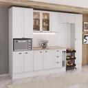 Ver imagem 1 de Cozinha Completa com Balcão Milla Stellar 12 Portas 3 Gavetas MDF Branco Móveis Carraro