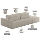 Ver imagem 7 de Sofá Ilha Modular para Sala 232cm com Puff Dublin K01 Bouclê Bege - Lyam Decor