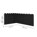 Ver imagem 3 de Cabeceira Painel Cama Casal Box Nuvem Suede Sandy 140 cm:Preto