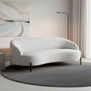 Ver imagem 3 de Sofá Pluma 3 Lugares 230cm Cinza Bouclé Estrutura Madeira Sallar Home
