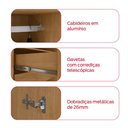 Ver imagem 6 de Guarda-Roupa Solteiro 100%MDF Alonzo 4 Portas com Espelho Amendoa/Branco