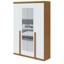 Ver imagem 2 de Guarda-Roupa Solteiro 100%MDF Alonzo 4 Portas com Espelho Amendoa/Branco