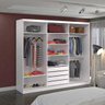 Guarda-roupa Casal 3 Portas de Correr com 1 Espelho Mdf 774g4e1 Branco Foscarini - 2