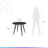 Mesa de Jantar Redonda para 4 Lugares Ollie 90 Cm - Preto - 4