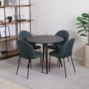 Ver imagem 1 de Mesa de Jantar Redonda para 4 Lugares Ollie 90 Cm - Preto